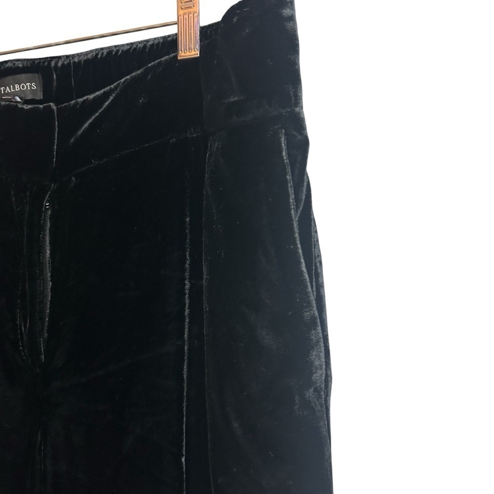 Talbots Black Velour Wide Leg Pants NWT Size 14 Dressy Evening - Picture 2 of 12